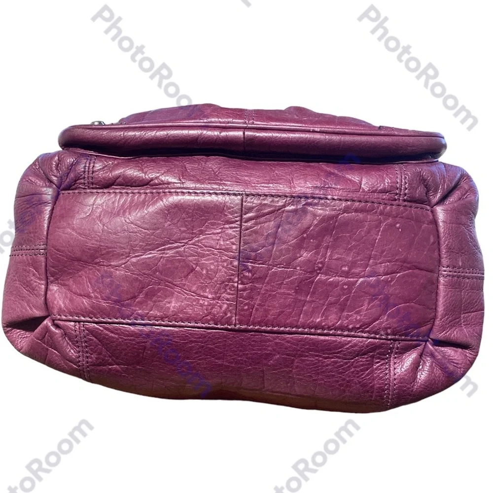 B MAKOWSKY SHOULDER SATCHEL TOTE PURSE LARGE CAPACITY RICH FUSHIA BURGANDY
